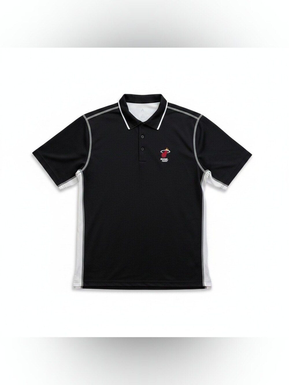 Miami Heat Antigua Men's XL Performance Polo Shirt Black White NBA Basketball